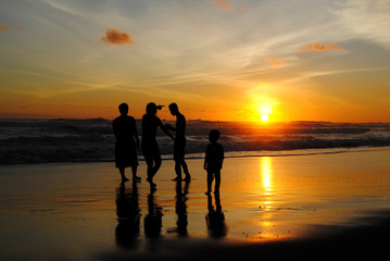 Family holiday at Parangtritis beach, Yogyakarta, Indonesia