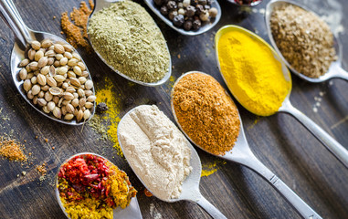 set of different spices and spices