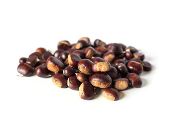 pile of chestnuts isolated