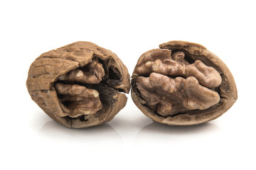 Walnut isolated on white background.