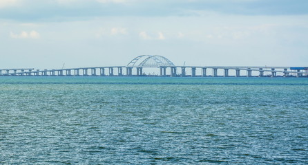 Crimean bridge on the Black Sea and the Sea of Azov through the Kerch Strait