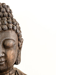 Buddha bust on a white background