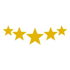 5 stars concept, Five gold stars icon