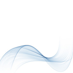 Abstract vector background, transparent waved lines for brochure, website, flyer design. Blue smoke wave.