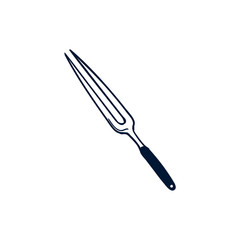 Fototapeta premium meat fork doodle vector