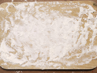 white flour on wood