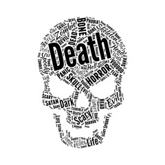 Horror words combine to be skull, Halloween and T-shirt printing concept