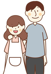  夫婦カップル風の男性と女性