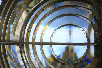 lamp of the lighthouse / glass large lamp on the sea lighthouse, large light source, industrial...