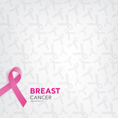 Ribbon pattern on white background for breast cancer awareness campaign
