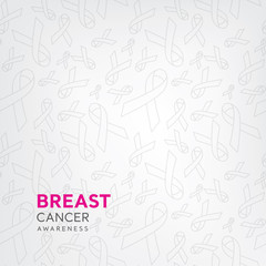Fototapeta na wymiar Ribbon pattern on white background for breast cancer awareness campaign