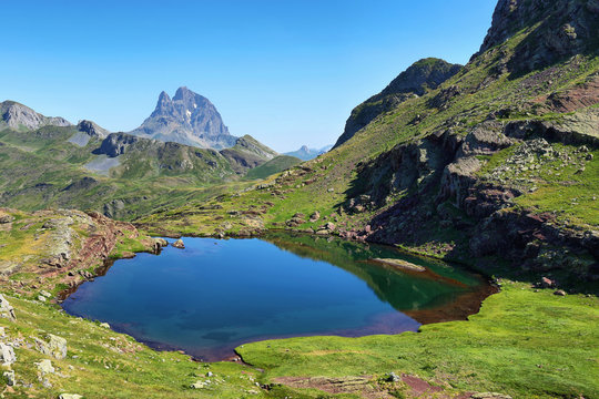 Pic du Midi d Ossau from Anayet plateau in Spanish Pyrenees, Spain