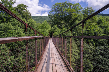 bridge over the mountain river