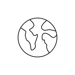 Earth Line Icon. Vector Icon Isolated on White Background. Trendy flat ui sign design, graphic pictogram.