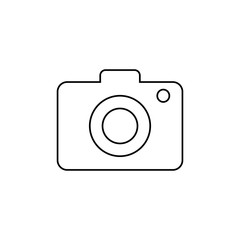 Camera vector icon. Photo line vector icon for websites and mobile minimalistic flat design. Outline pictogram on white background