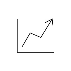 Business growing graph line icon, Infographic, finance and managment vector graphics, a linear pattern on a white background, eps 10.