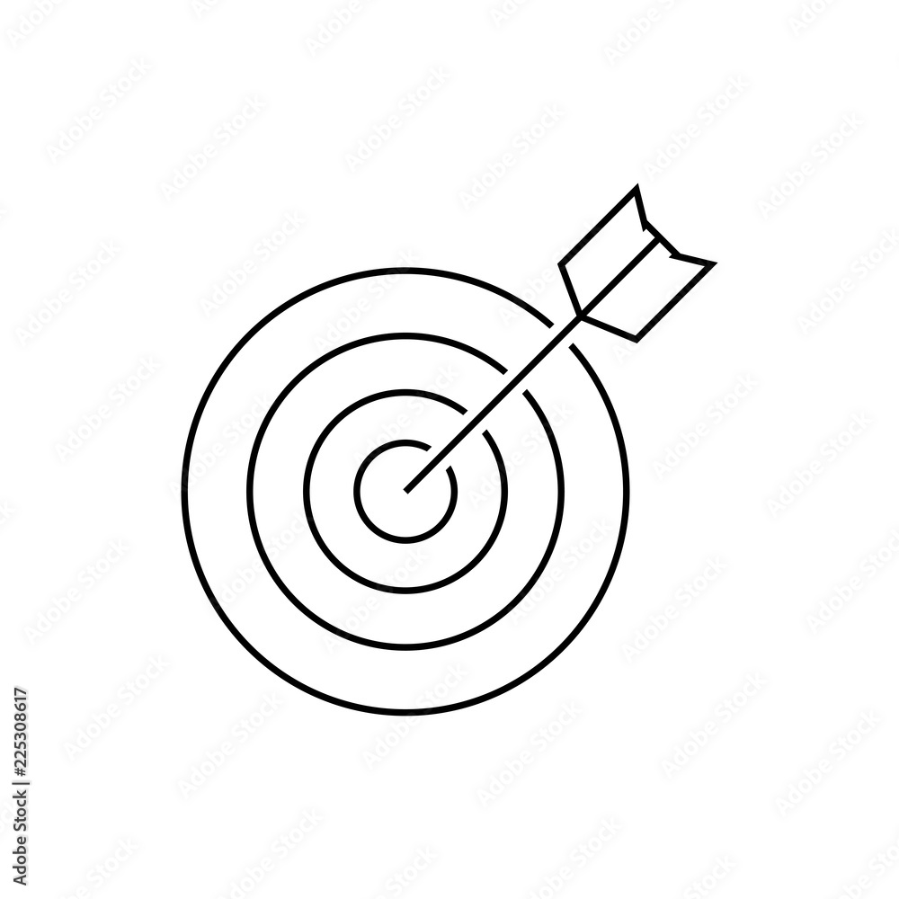 Poster target, linear icon. one of a set of linear web icons