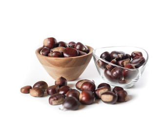 Two bowls of chestnuts
