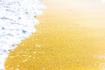 Soft wave of ocean on the sandy beach