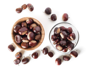 Two bowls of chestnuts
