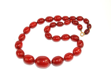 Vintage Necklace Brooch Antique Jewellery on White Background