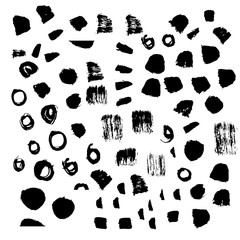 Hand drawn painted shapes with rough edges. 