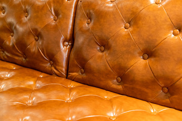 Brown leather sofa texture background.