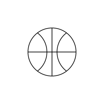 Basket ball line icon. Thin line sign for design logo. Outline pictogram on white background
