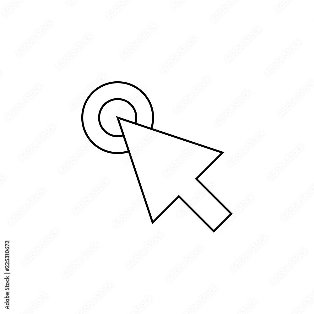 Aufkleber cursor arrow, click thin line icon. linear vector illustration. pictogram isolated on white backgrou