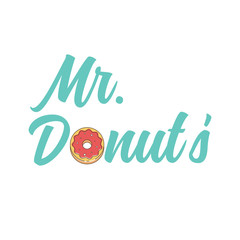 Donut logo vector illustration. Vintage style badges and labels design concept for your restaurant business.