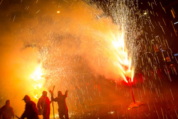 Fireworks, fire and smoke