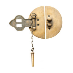Asian old wooden door locks and wooden latch