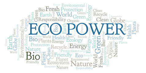 Fototapeta premium Eco Power word cloud.