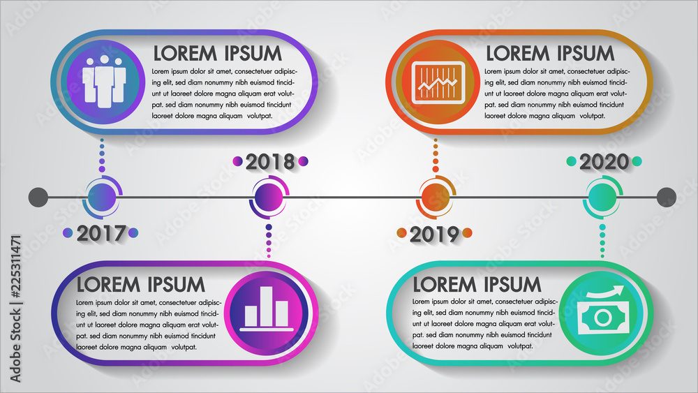 Poster timeline infographics year illustrator vector abstract design and marketing business icons can be us