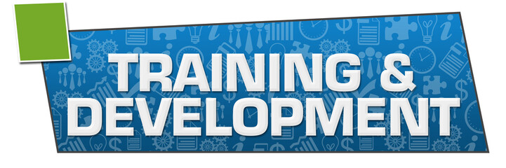 Training And Development Blue Green Business Symbols Texture Horizontal 