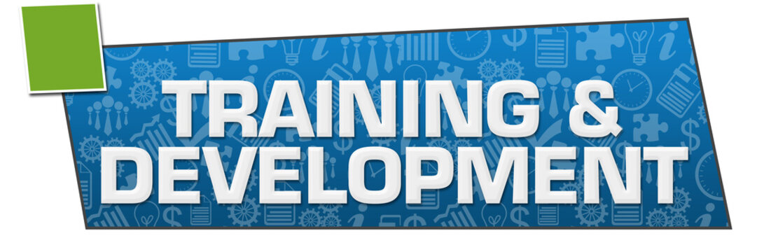 Training And Development Blue Green Business Symbols Texture Horizontal 