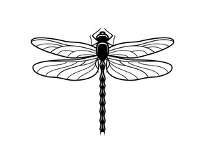 Black Dragonfly Sign Symbol Icon Logo Vector