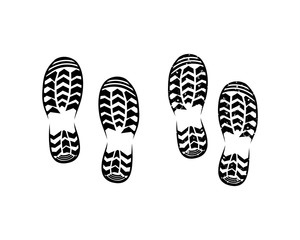 Shoe Footprints Sign Symbol Flat Logo Vector