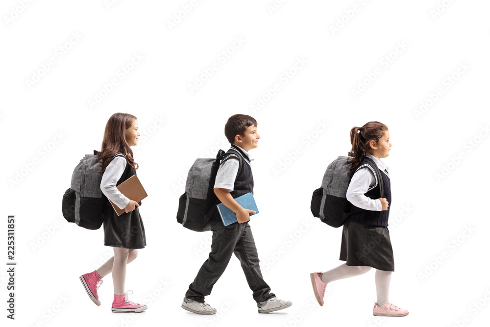 Sticker Schoolchildren walking