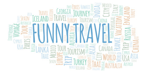 Funny Travel word cloud.