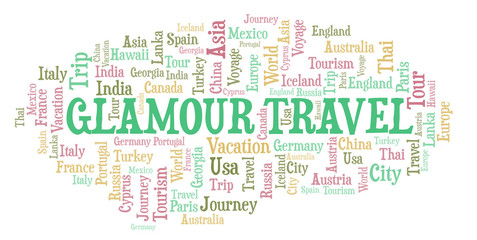 Glamour Travel word cloud.