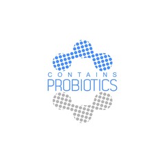 Probiotics logo. Bacteria logo. Concept of healthy nutrition ingredient for therapeutic purposes. Simple flat style trend modern logotype graphic design isolated