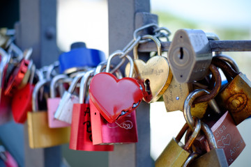 Locks in a bridge in Frankfurt