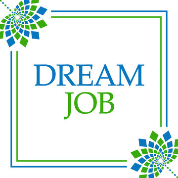Dream Job Green Blue Floral Square
