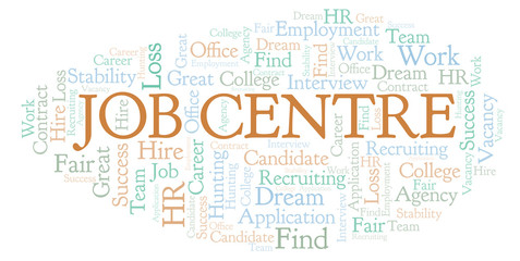 Fototapeta premium Job Centre word cloud.