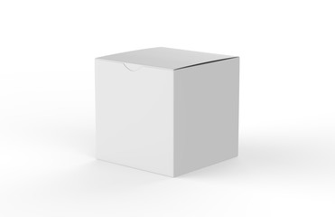 White square blank box isolated on white background, 3d illustration