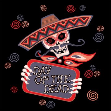Day of the dead. Lettering. Holiday card. Vector.