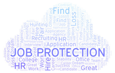 Obraz premium Job Protection word cloud.