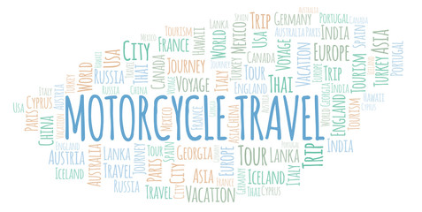 Motorcycle Travel word cloud.