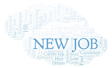 New Job word cloud.